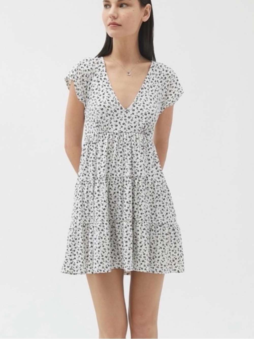 Urban outfitters Julia smocked tiered mini dress
